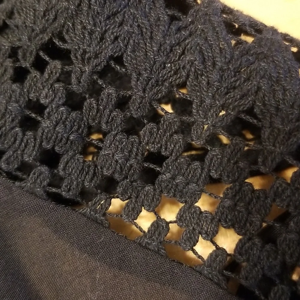 Topshop Sheer Black Top Knit V Neck Romper Sexy See Through Cheeky - Picture 11 of 12